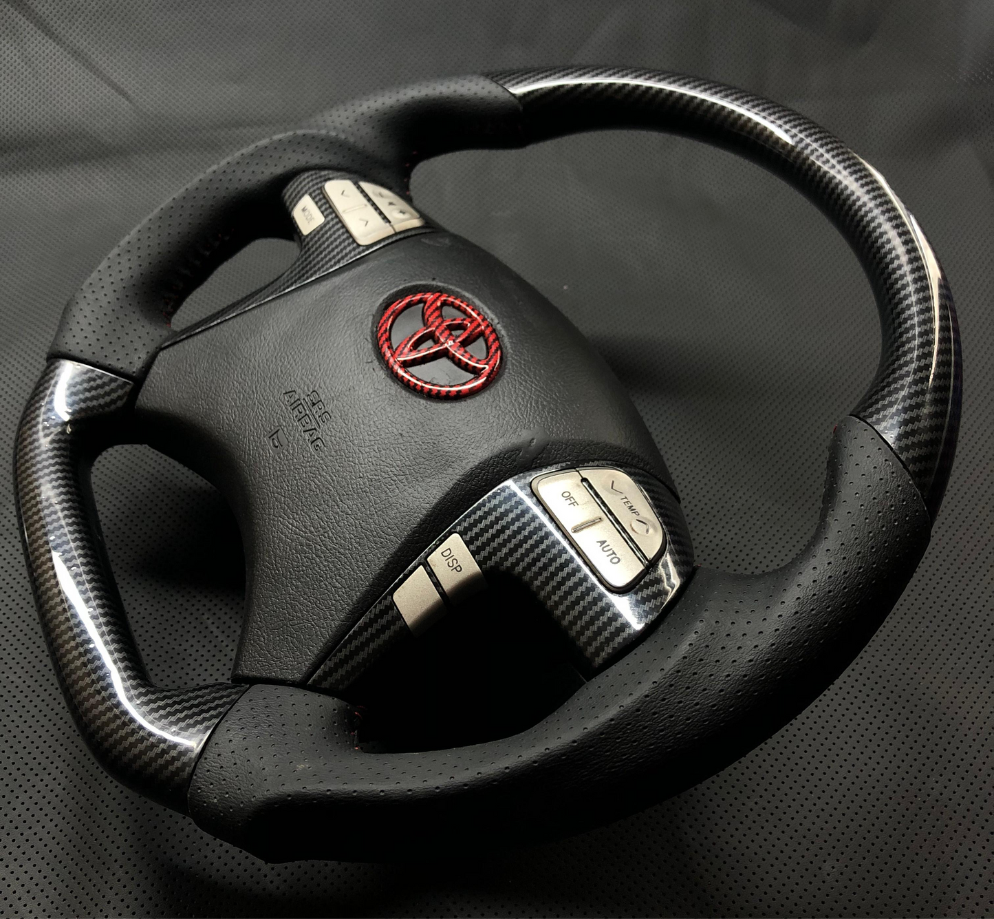 TOYOTA HILUX VIGO FORTUNER CAMRY 2005-14 HYDRO DIP CARBON FIBER STEERING WHEEL