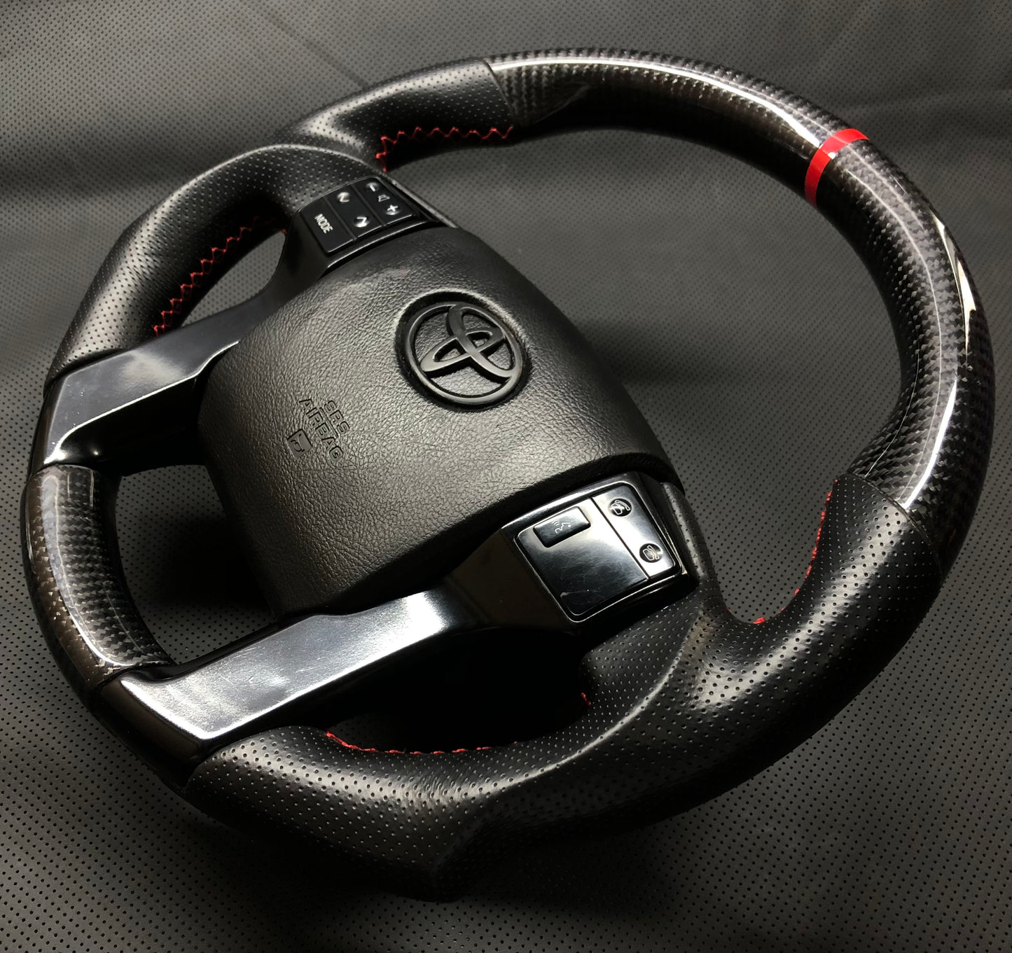 Toyota 4runner Tundra Tacoma Sequoia OEM TRD Customized Real Carbon Fiber Steering Wheel 2009-2021