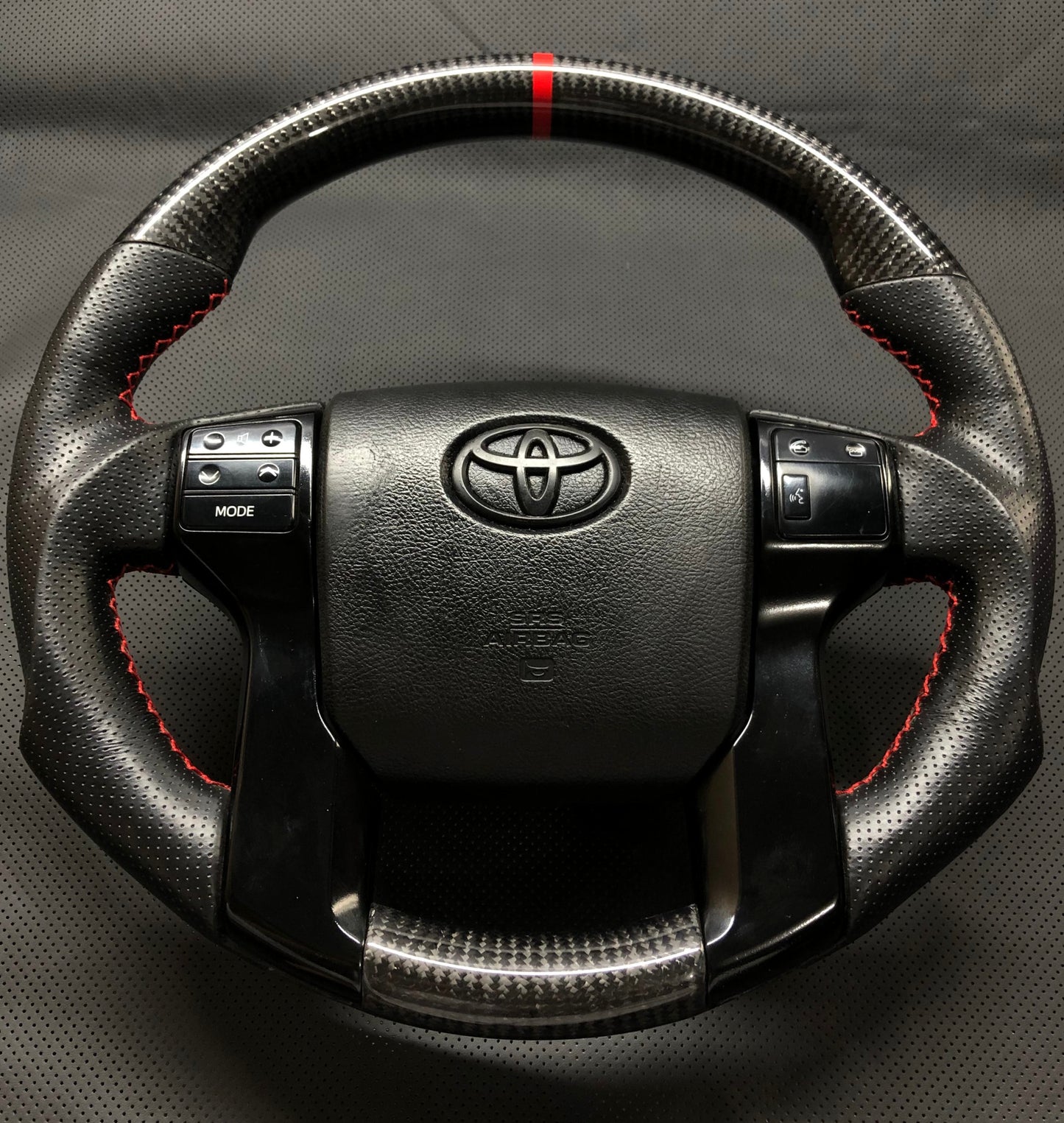 Toyota 4runner Tundra Tacoma Sequoia OEM TRD Customized Real Carbon Fiber Steering Wheel 2009-2021