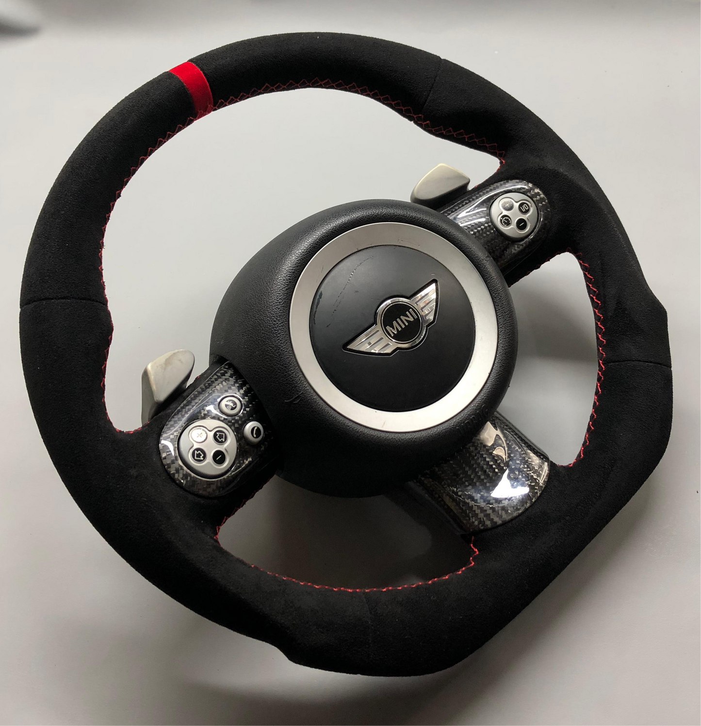 BMW MINI Cooper R55 R56 R60 JCW Customized Black Suede Steering Wheel