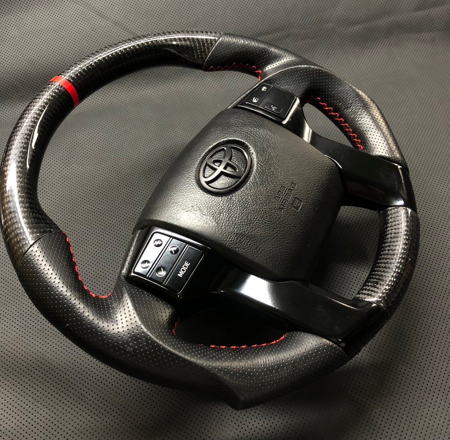Toyota 4runner Tundra Tacoma Sequoia OEM TRD Customized Real Carbon Fiber Steering Wheel 2009-2021