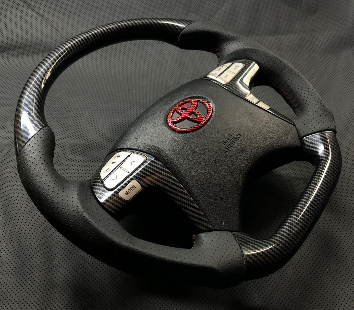 TOYOTA HILUX VIGO FORTUNER CAMRY 2005-14 HYDRO DIP CARBON FIBER STEERING WHEEL