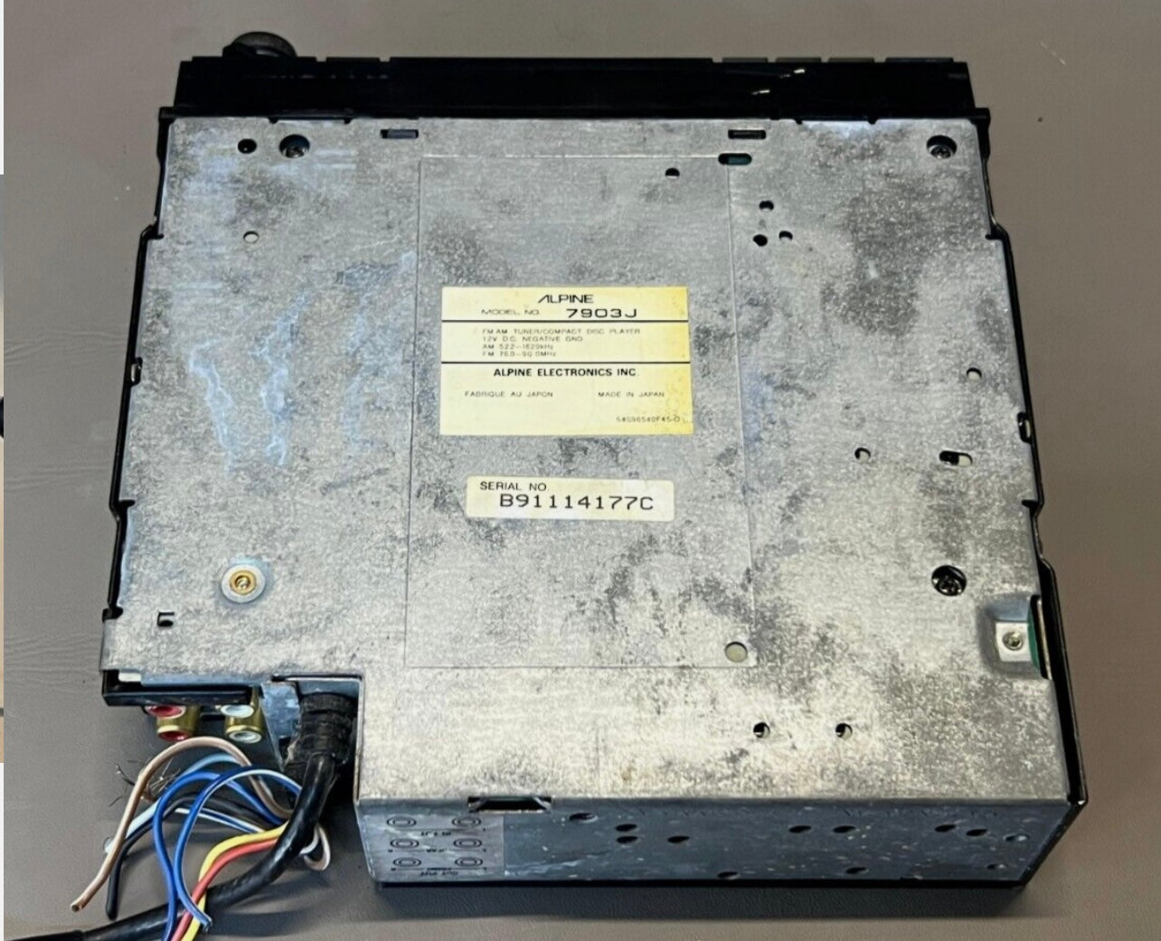 Vintage Alpine AM FM Radio Head Unit CD Player Single DIN 7903J RARE