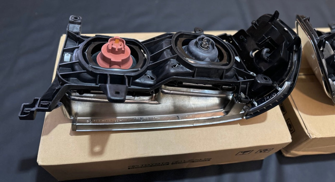 NOS Toyota Land Cruiser 80 Series Complete 4 Eye Quad Headlights Set NEW JDM