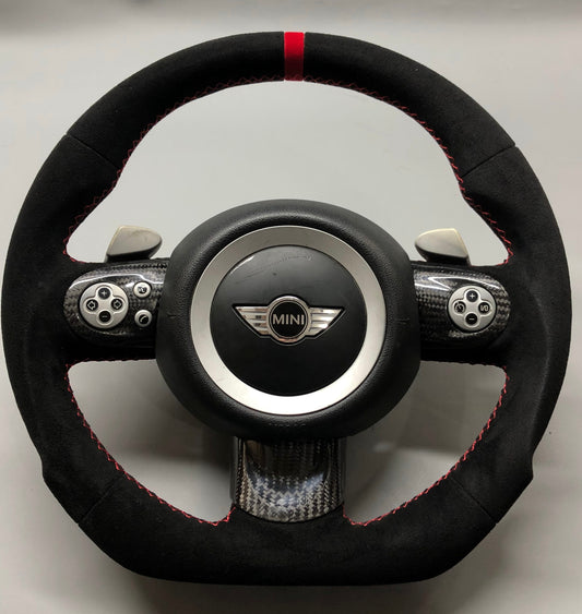 BMW MINI Cooper R55 R56 R60 JCW Customized Black Suede  Steering Wheel