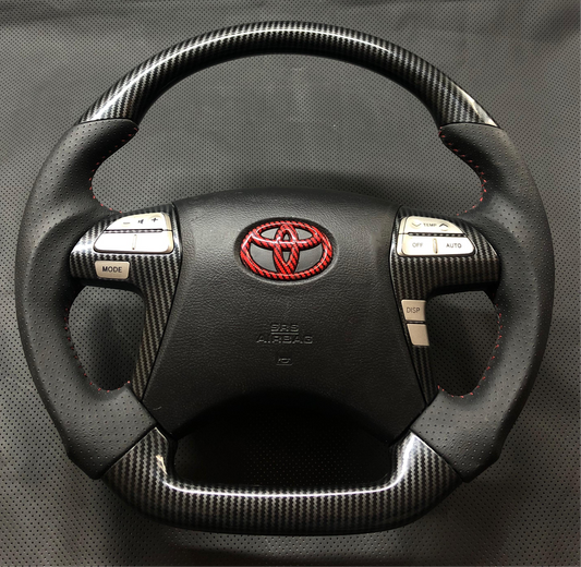 TOYOTA HILUX VIGO FORTUNER CAMRY 2005-14 HYDRO DIP CARBON FIBER STEERING WHEEL