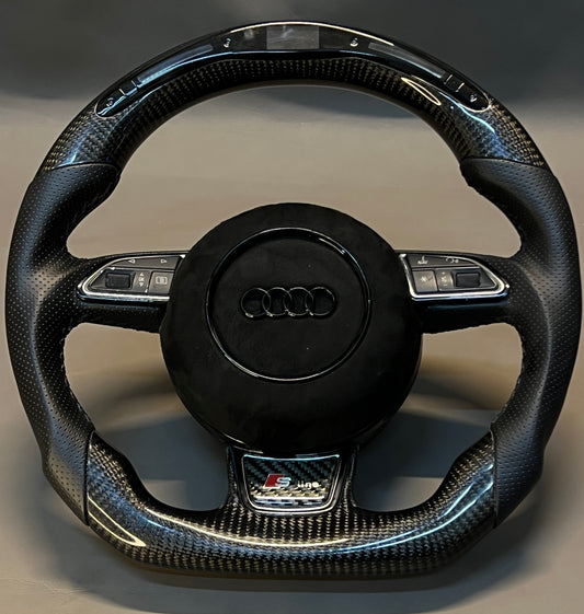 Carbon Fiber LED Display S-Line Sport Steering Wheel 2012-18 Audi A6 A7 S6 S7 A1